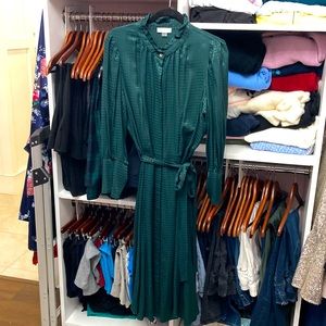 Calvin Klein 16 Forest Green Houndstooth Dress 16 NWOT